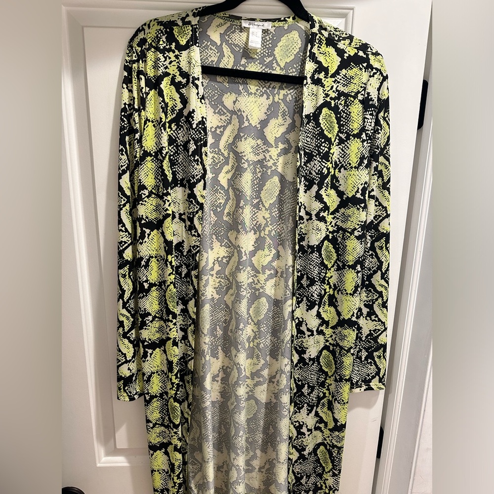 Long Kimono Lime Green Cover Up